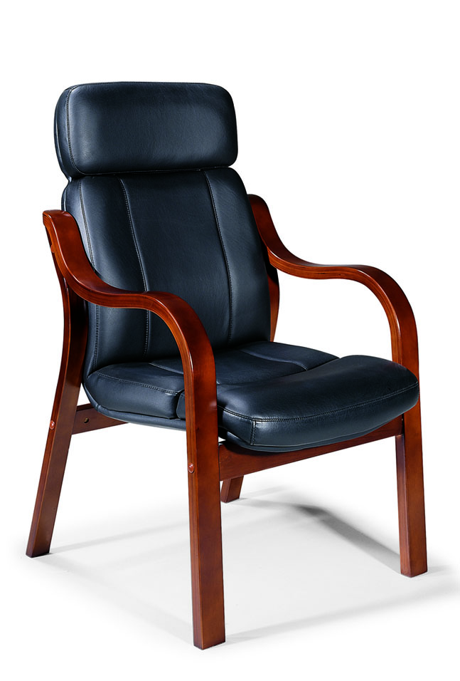 SILLA DE ESPERA CUERO COLOR NEGRO