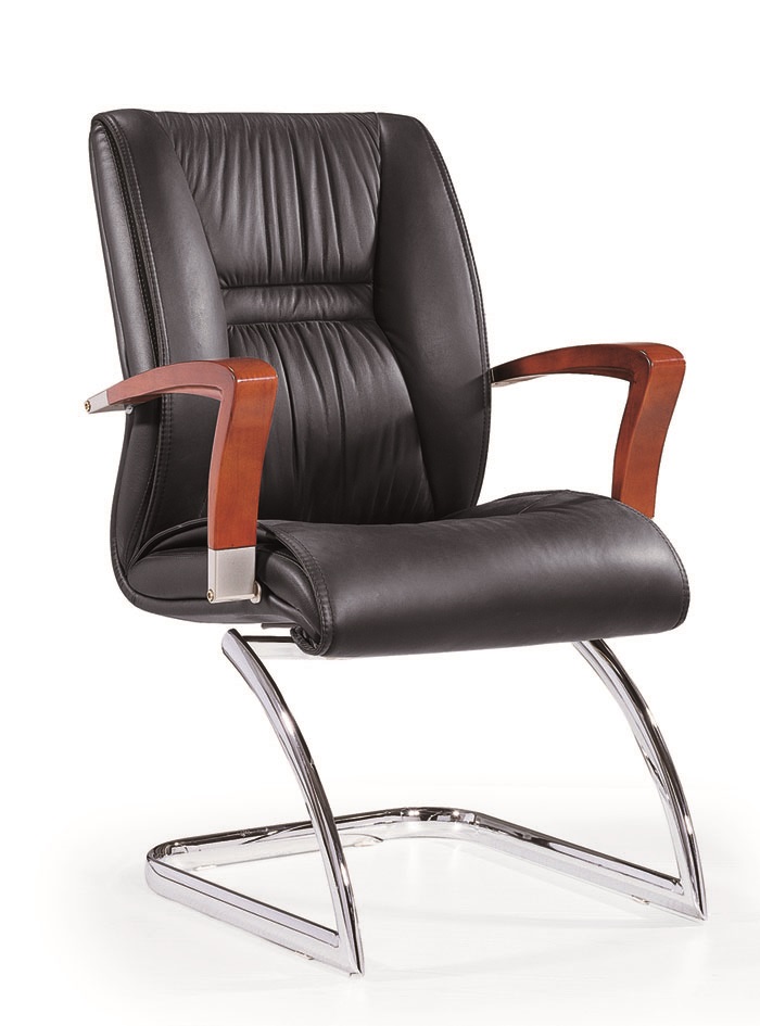 SILLA DE ESPERA CUERO COLOR NEGRO